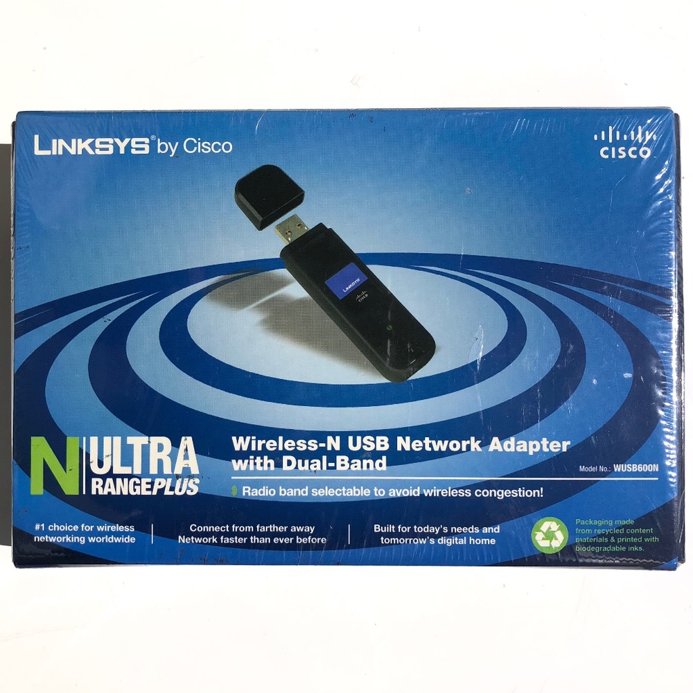 Linksys Wireless-N Usb Network Adaptor Dual-Band Model WUSB600N 745883573189